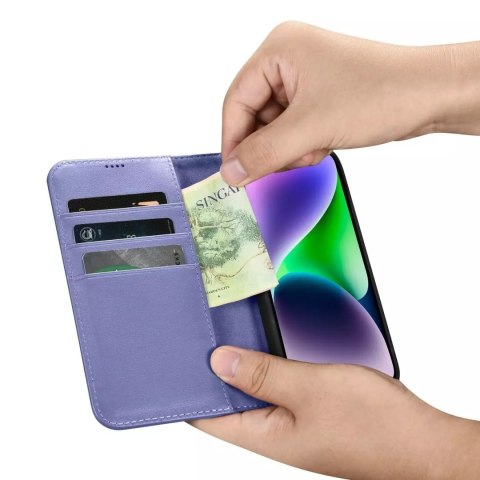 ICarer ICarer Wallet Case 2in1 etui iPhone 14 Plus skórzany pokrowiec z klapką Anti-RFID jasnofioletowy (WMI14220727-LP) ICarer ICarer Wallet Case 2in1 etui iPhone 14 Plus skórzany pokrowiec z klapką Anti-RFID jasnofioletowy (WMI14220727-LP)