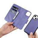 ICarer ICarer Wallet Case 2in1 etui iPhone 14 Plus skórzany pokrowiec z klapką Anti-RFID jasnofioletowy (WMI14220727-LP)