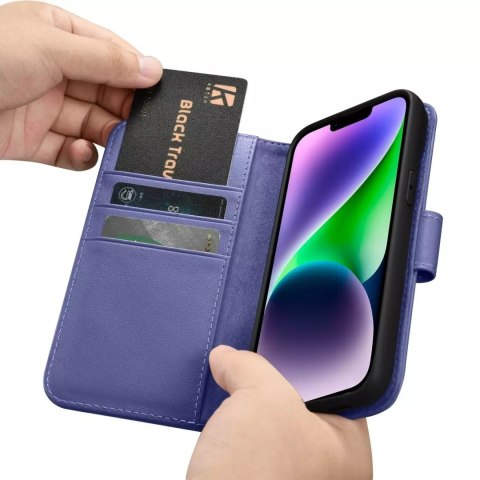 ICarer ICarer Wallet Case 2in1 etui iPhone 14 Plus skórzany pokrowiec z klapką Anti-RFID jasnofioletowy (WMI14220727-LP) ICarer ICarer Wallet Case 2in1 etui iPhone 14 Plus skórzany pokrowiec z klapką Anti-RFID jasnofioletowy (WMI14220727-LP)