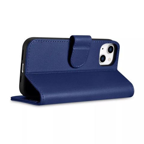 ICarer ICarer Wallet Case 2in1 etui iPhone 14 Plus skórzany pokrowiec z klapką Anti-RFID niebieski (WMI14220727-BU) ICarer ICarer Wallet Case 2in1 etui iPhone 14 Plus skórzany pokrowiec z klapką Anti-RFID niebieski (WMI14220727-BU)