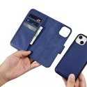 ICarer ICarer Wallet Case 2in1 etui iPhone 14 Plus skórzany pokrowiec z klapką Anti-RFID niebieski (WMI14220727-BU)