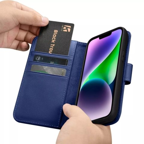 ICarer ICarer Wallet Case 2in1 etui iPhone 14 Plus skórzany pokrowiec z klapką Anti-RFID niebieski (WMI14220727-BU) ICarer ICarer Wallet Case 2in1 etui iPhone 14 Plus skórzany pokrowiec z klapką Anti-RFID niebieski (WMI14220727-BU)