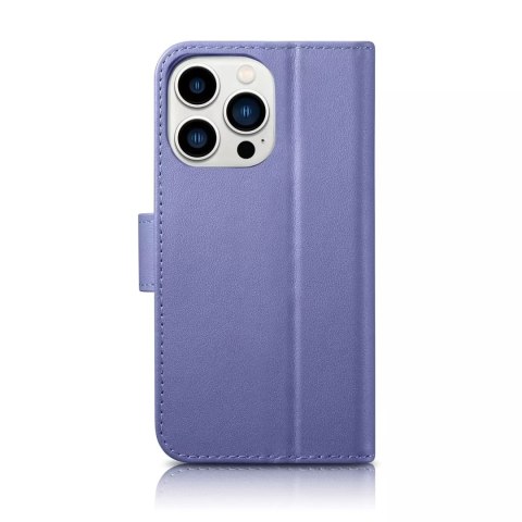 ICarer ICarer Wallet Case 2in1 etui iPhone 14 Pro Max skórzany pokrowiec z klapką Anti-RFID jasnofioletowy (WMI14220728-LP) ICarer ICarer Wallet Case 2in1 etui iPhone 14 Pro Max skórzany pokrowiec z klapką Anti-RFID jasnofioletowy (WMI14220728-LP)