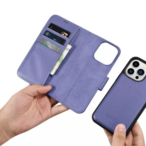 ICarer ICarer Wallet Case 2in1 etui iPhone 14 Pro Max skórzany pokrowiec z klapką Anti-RFID jasnofioletowy (WMI14220728-LP) ICarer ICarer Wallet Case 2in1 etui iPhone 14 Pro Max skórzany pokrowiec z klapką Anti-RFID jasnofioletowy (WMI14220728-LP)