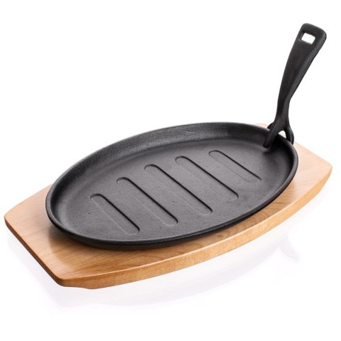 BANQUET PÓŁMISEK PATELNIA ŻELIWNA GRILLOWA Z DESKĄ BANQUET GRADA BANQUET PÓŁMISEK PATELNIA ŻELIWNA GRILLOWA Z DESKĄ BANQUET GRADA