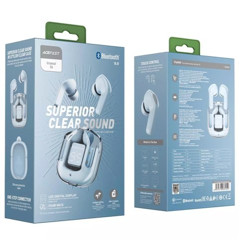 Acefast Słuchawki bezprzewodowe Acefast dokanałowe TWS Bluetooth jasnoniebieski (T6 ice blue) Acefast Słuchawki bezprzewodowe Acefast dokanałowe TWS Bluetooth jasnoniebieski (T6 ice blue)