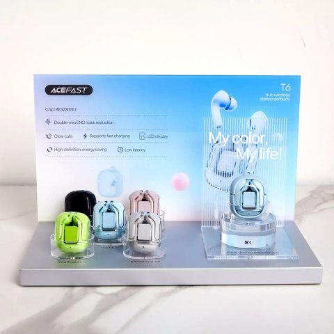 Acefast Słuchawki bezprzewodowe Acefast dokanałowe TWS Bluetooth jasnoniebieski (T6 ice blue) Acefast Słuchawki bezprzewodowe Acefast dokanałowe TWS Bluetooth jasnoniebieski (T6 ice blue)