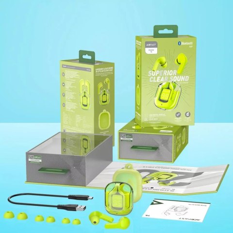 Acefast Słuchawki bezprzewodowe Acefast dokanałowe TWS Bluetooth zielony (T6 youth green) Acefast Słuchawki bezprzewodowe Acefast dokanałowe TWS Bluetooth zielony (T6 youth green)