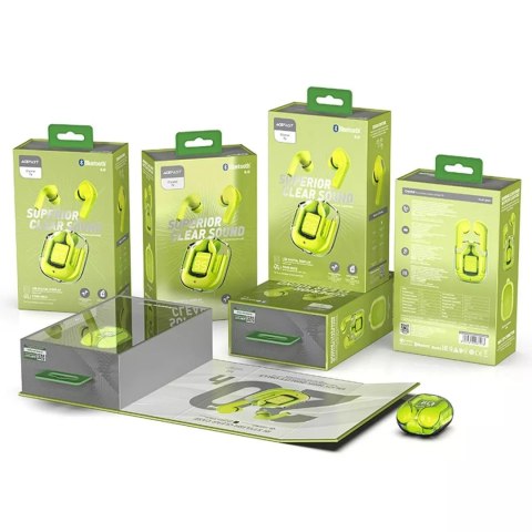 Acefast Słuchawki bezprzewodowe Acefast dokanałowe TWS Bluetooth zielony (T6 youth green) Acefast Słuchawki bezprzewodowe Acefast dokanałowe TWS Bluetooth zielony (T6 youth green)