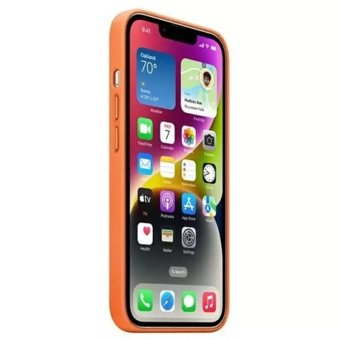 Apple Oryginalne Etui ochronne na telefon Apple MPP83ZM/A do Apple iPhone 14 6,1" pomarańczowy/orange Leather Case MagSafe Apple Oryginalne Etui ochronne na telefon Apple MPP83ZM/A do Apple iPhone 14 6,1" pomarańczowy/orange Leather Case MagSafe
