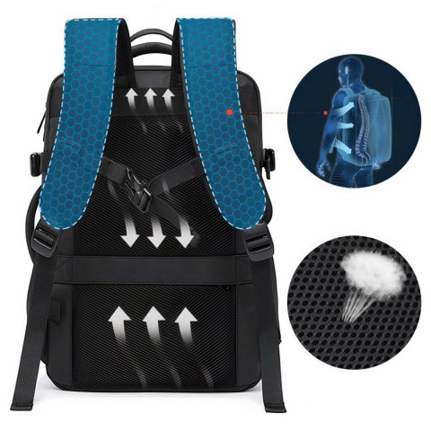 Bange Plecak podróżny Bange BackPack biznesowy plecak rozszerzalny Torba pojemna do laptopa 17.3" z portem USB Czarny Bange Plecak podróżny Bange BackPack biznesowy plecak rozszerzalny Torba pojemna do laptopa 17.3" z portem USB Czarny