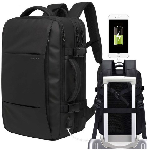 Bange Plecak podróżny Bange BackPack biznesowy plecak rozszerzalny Torba pojemna do laptopa 17.3" z portem USB Czarny Bange Plecak podróżny Bange BackPack biznesowy plecak rozszerzalny Torba pojemna do laptopa 17.3" z portem USB Czarny