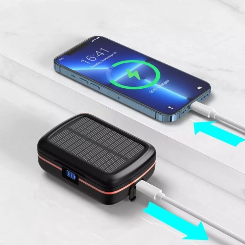 Choetech Słuchawki bezprzewodowe Choetech TWS wodoodporne z panelem słonecznym i wbudowanym powerbankiem 2500mAh czarny (BH-T05) Choetech Słuchawki bezprzewodowe Choetech TWS wodoodporne z panelem słonecznym i wbudowanym powerbankiem 2500mAh czarny (BH-T05)
