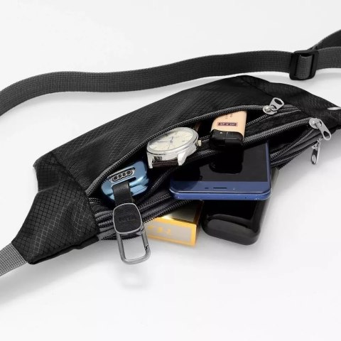 ProducentTymczasowy Saszetka Pas do biegania nerka na etui na telefon z wyjściem na słuchawki czarny ProducentTymczasowy Saszetka Pas do biegania nerka na etui na telefon z wyjściem na słuchawki czarny
