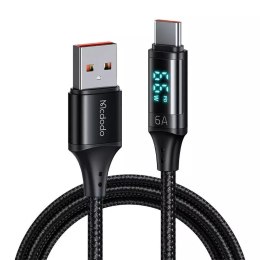 Mcdodo Kabel USB do USB-C Mcdodo CA-1080 z wyświetlaczem, 66W, 6A, 1.2m (czarny)
