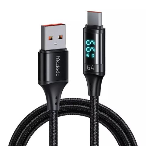 Mcdodo Kabel USB do USB-C Mcdodo CA-1080 z wyświetlaczem, 66W, 6A, 1.2m (czarny) Mcdodo Kabel USB do USB-C Mcdodo CA-1080 z wyświetlaczem, 66W, 6A, 1.2m (czarny)