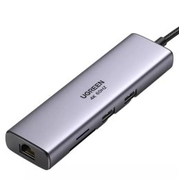 UGreen Adapter Hub UGREEN, USB_C do 2x USB 3.0, HDMI, RJ45, SD/TF