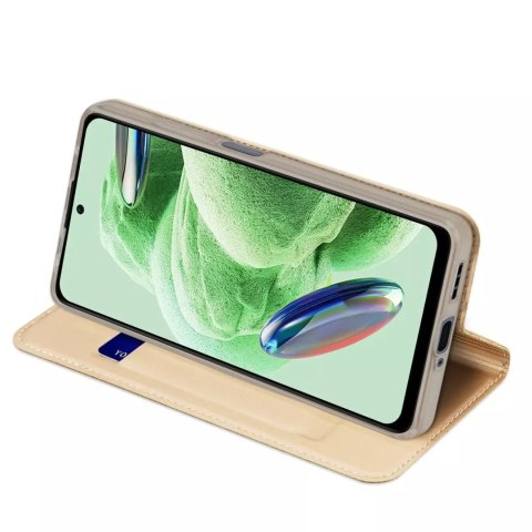 Dux Ducis Dux Ducis Skin Pro etui do Xiaomi Redmi Note 12 5G / Poco X5 5G pokrowiec z klapką portfel na kartę podstawka złote Dux Ducis Dux Ducis Skin Pro etui do Xiaomi Redmi Note 12 5G / Poco X5 5G pokrowiec z klapką portfel na kartę podstawka złote