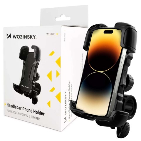 Wozinsky Uchwyt rowerowy Wozinsky mocny na telefon na kierownicę roweru, motocykla, hulajnogi WBHBK6 Czarny Wozinsky Uchwyt rowerowy Wozinsky mocny na telefon na kierownicę roweru, motocykla, hulajnogi WBHBK6 Czarny