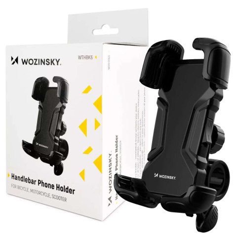 Wozinsky Uchwyt rowerowy Wozinsky mocny na telefon na kierownicę roweru, motocykla, hulajnogi WBHBK6 Czarny Wozinsky Uchwyt rowerowy Wozinsky mocny na telefon na kierownicę roweru, motocykla, hulajnogi WBHBK6 Czarny