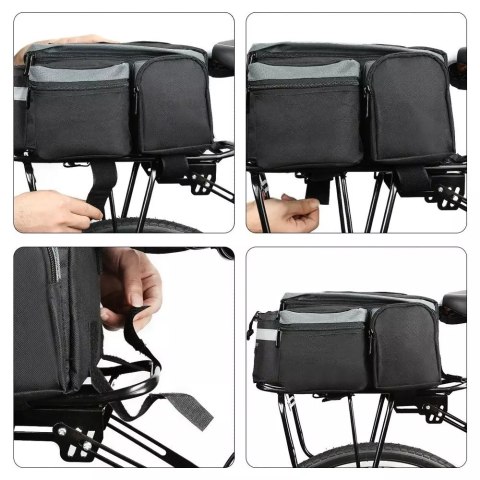Wozinsky Wozinsky torba rowerowa na bagażnik z paskiem na ramię 6l czarny (WBB3BK) Wozinsky Wozinsky torba rowerowa na bagażnik z paskiem na ramię 6l czarny (WBB3BK)