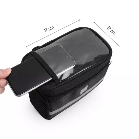 Wozinsky Wozinsky torba rowerowa na kierownicę z etui na telefon 2 l czarny (WBB12BK) Wozinsky Wozinsky torba rowerowa na kierownicę z etui na telefon 2 l czarny (WBB12BK)