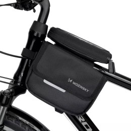 Wozinsky Wozinsky torba rowerowa na ramę sakwa na rower wodoodporne etui na telefon 1,5l czarny (WBB26BK)