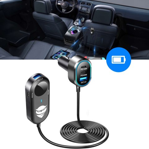 Marka niezdefiniowana Ładowarka samochodowa rozdzielacz 100W mocna 6xUSB do telefonu laptopa tabletu z 6 portami C79ACC USB-C Czarna Marka niezdefiniowana Ładowarka samochodowa rozdzielacz 100W mocna 6xUSB do telefonu laptopa tabletu z 6 portami C79ACC USB-C Czarna