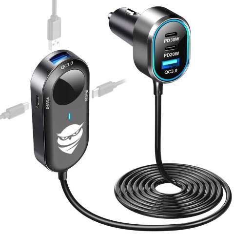 Marka niezdefiniowana Ładowarka samochodowa rozdzielacz 100W mocna 6xUSB do telefonu laptopa tabletu z 6 portami C79ACC USB-C Czarna Marka niezdefiniowana Ładowarka samochodowa rozdzielacz 100W mocna 6xUSB do telefonu laptopa tabletu z 6 portami C79ACC USB-C Czarna