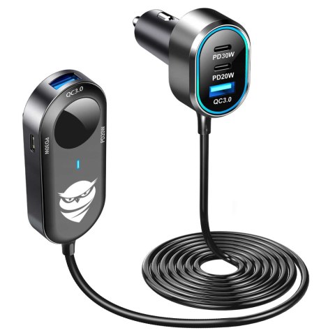 Marka niezdefiniowana Ładowarka samochodowa rozdzielacz 100W mocna 6xUSB do telefonu laptopa tabletu z 6 portami C79ACC USB-C Czarna Marka niezdefiniowana Ładowarka samochodowa rozdzielacz 100W mocna 6xUSB do telefonu laptopa tabletu z 6 portami C79ACC USB-C Czarna