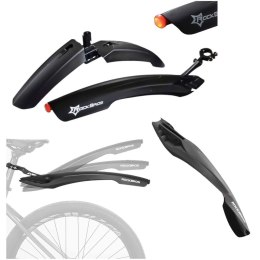 RockBros Błotniki rowerowe Rockbros DNB8001BK Przód Tył komplet 2szt. na rower światło światełko LED czarne