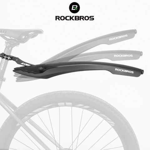 RockBros Błotniki rowerowe Rockbros DNB8001BK Przód Tył komplet 2szt. na rower światło światełko LED czarne RockBros Błotniki rowerowe Rockbros DNB8001BK Przód Tył komplet 2szt. na rower światło światełko LED czarne