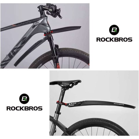 RockBros Błotniki rowerowe Rockbros WS1001BK Przód Tył komplet 2szt. na rower czarne RockBros Błotniki rowerowe Rockbros WS1001BK Przód Tył komplet 2szt. na rower czarne