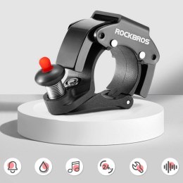 RockBros Dzwonek rowerowy do roweru uniwersalny RockBros Big Ring aluminiowy mocny na kierownicę 100dB wodoodporny czarny