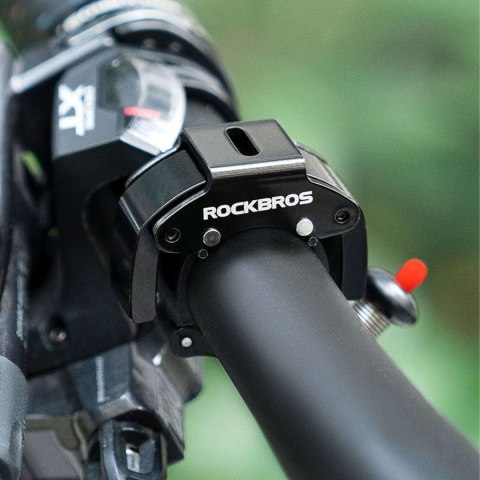 RockBros Dzwonek rowerowy do roweru uniwersalny RockBros Big Ring aluminiowy mocny na kierownicę 100dB wodoodporny czarny RockBros Dzwonek rowerowy do roweru uniwersalny RockBros Big Ring aluminiowy mocny na kierownicę 100dB wodoodporny czarny
