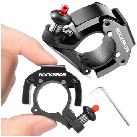 RockBros Dzwonek rowerowy do roweru uniwersalny RockBros Big Ring aluminiowy mocny na kierownicę 100dB wodoodporny czarny RockBros Dzwonek rowerowy do roweru uniwersalny RockBros Big Ring aluminiowy mocny na kierownicę 100dB wodoodporny czarny