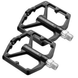 RockBros Pedały do roweru rowerowe platformowe RockBros K203-BK metalowe MTB komplet 2szt Czarne
