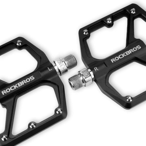 RockBros Pedały do roweru rowerowe platformowe RockBros K203-BK metalowe MTB komplet 2szt Czarne RockBros Pedały do roweru rowerowe platformowe RockBros K203-BK metalowe MTB komplet 2szt Czarne