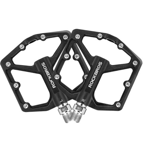 RockBros Pedały do roweru rowerowe platformowe RockBros K203-BK metalowe MTB komplet 2szt Czarne RockBros Pedały do roweru rowerowe platformowe RockBros K203-BK metalowe MTB komplet 2szt Czarne