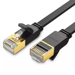 UGreen Płaski kabel UGREEN przewód internetowy sieciowy Ethernet patchcord RJ45 Cat 7 STP LAN 10 Gbps 10 m czarny (NW106 11265)
