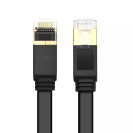 UGreen Płaski kabel UGREEN przewód internetowy sieciowy Ethernet patchcord RJ45 Cat 7 STP LAN 10 Gbps 10 m czarny (NW106 11265)