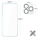 Tech-Protect 2x Szkło hartowane na ekran + szkło na obiektyw do Apple iPhone 15 Pro zestaw szkieł ochronnych Clear Set