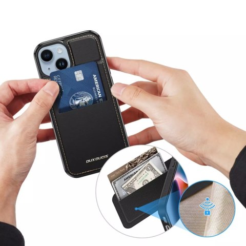 Dux Ducis Etui portfel z podstawką 3w1 do iPhone 15 MagSafe blokada RFID Dux Ducis Rafi Mag - czarne Dux Ducis Etui portfel z podstawką 3w1 do iPhone 15 MagSafe blokada RFID Dux Ducis Rafi Mag - czarne