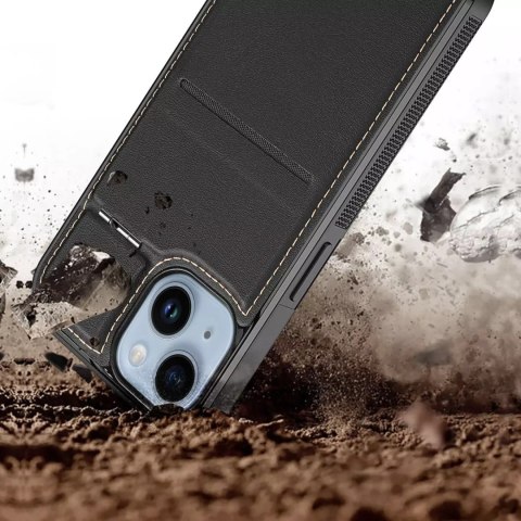 Dux Ducis Etui portfel z podstawką 3w1 do iPhone 15 MagSafe blokada RFID Dux Ducis Rafi Mag - czarne Dux Ducis Etui portfel z podstawką 3w1 do iPhone 15 MagSafe blokada RFID Dux Ducis Rafi Mag - czarne