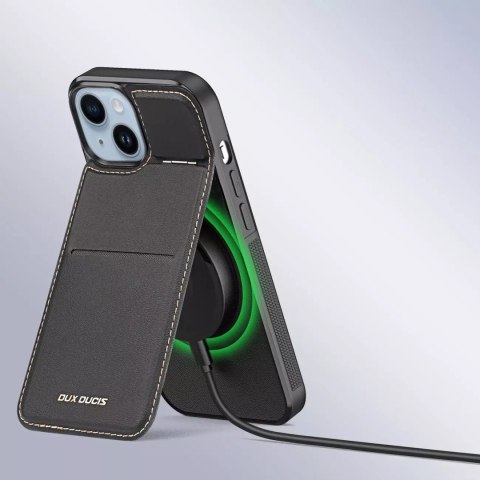 Dux Ducis Etui portfel z podstawką 3w1 do iPhone 15 MagSafe blokada RFID Dux Ducis Rafi Mag - czarne Dux Ducis Etui portfel z podstawką 3w1 do iPhone 15 MagSafe blokada RFID Dux Ducis Rafi Mag - czarne